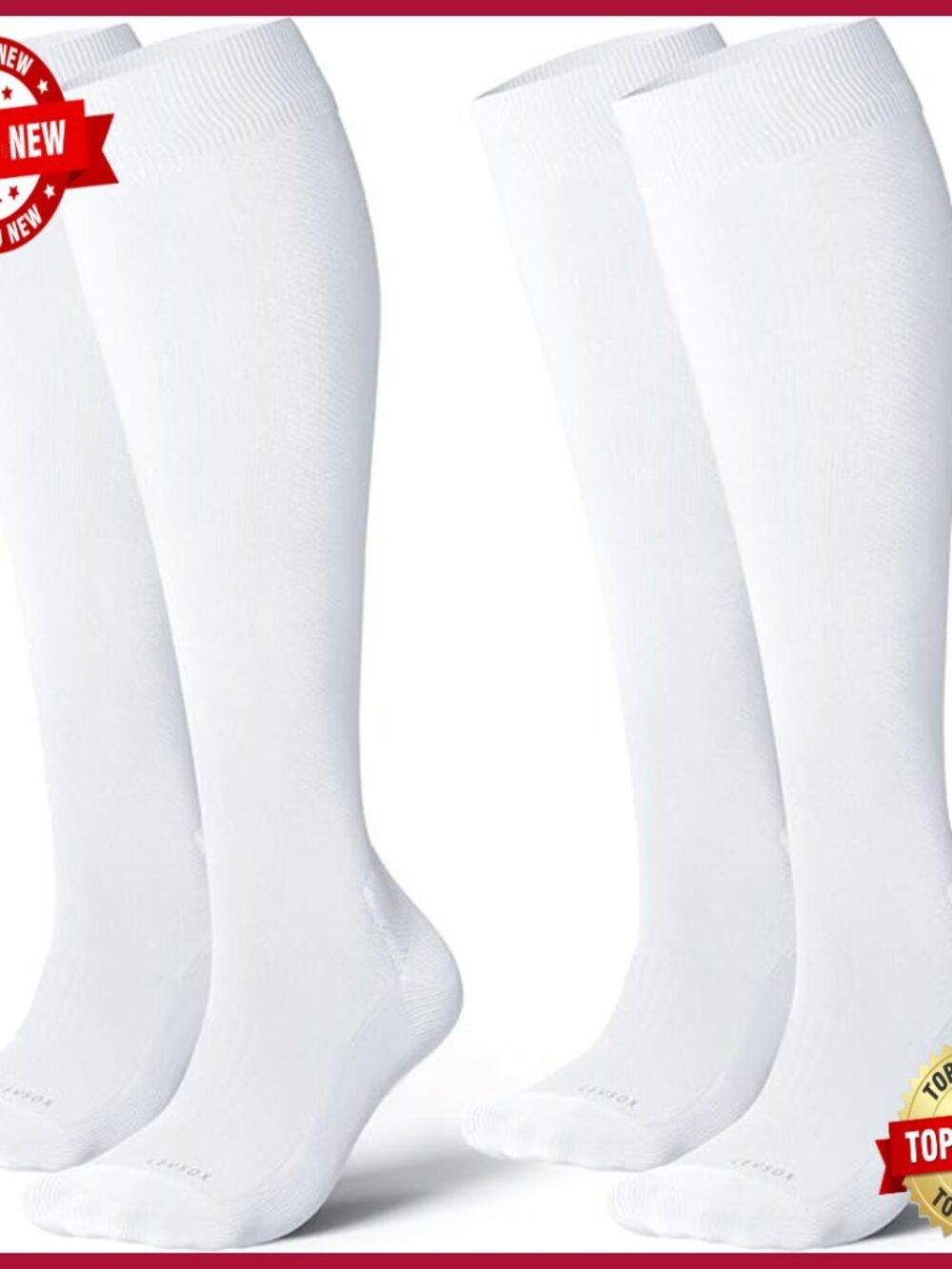 Compression Socks Knee-High Cushioned Graduated Support 2 Pair